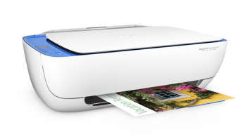 HP Deskjet Ink Advantage 3635 All-in-One Printer, Right facing, with output