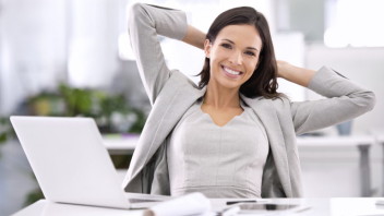Shot of an attractive businesswoman sitting at her desk in an office