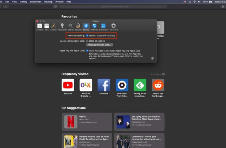 Safari üçüncü parti çerezleri