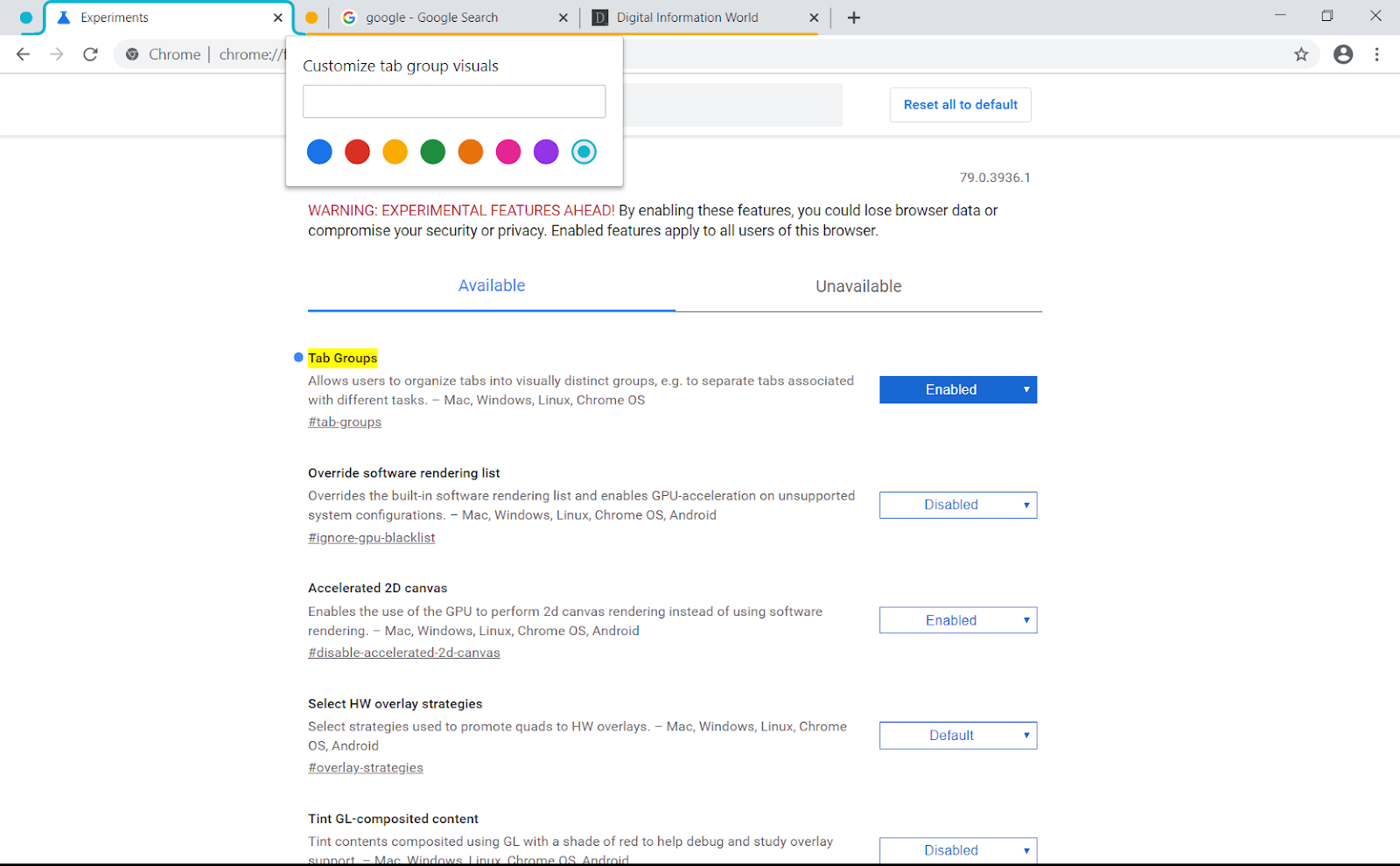 Google Chrome sekmelerini gruplayacak
