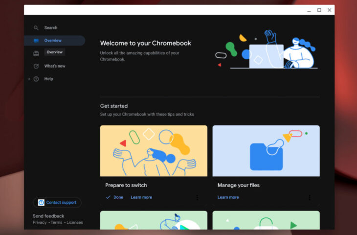Chrome OS için karanlık mod
