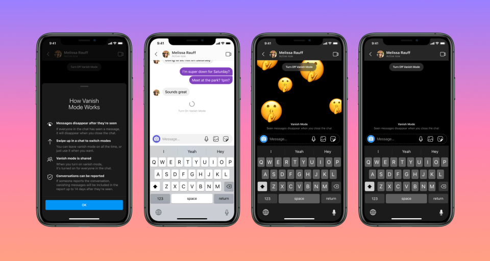 Instagram ve Messenger için kaybolan mesajlar geliyor