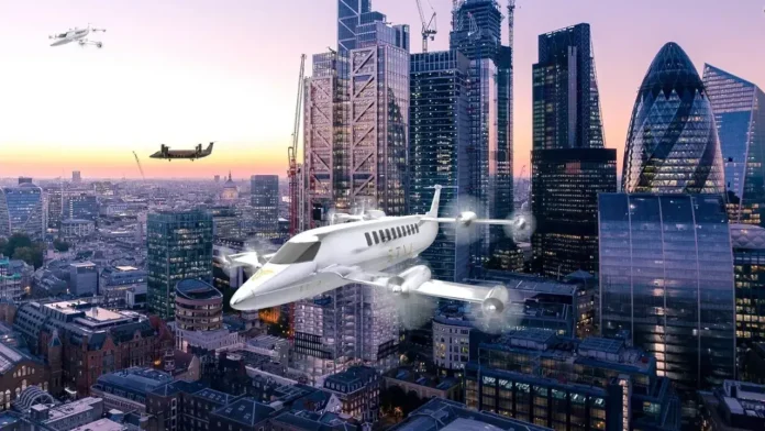 Lyte Aviation, 44 yolcu kapasiteli ve 1000 km menzilli elektrikli VTOL (dikey iniş kalkış) uçağı SkyBus'ı tanıttı.