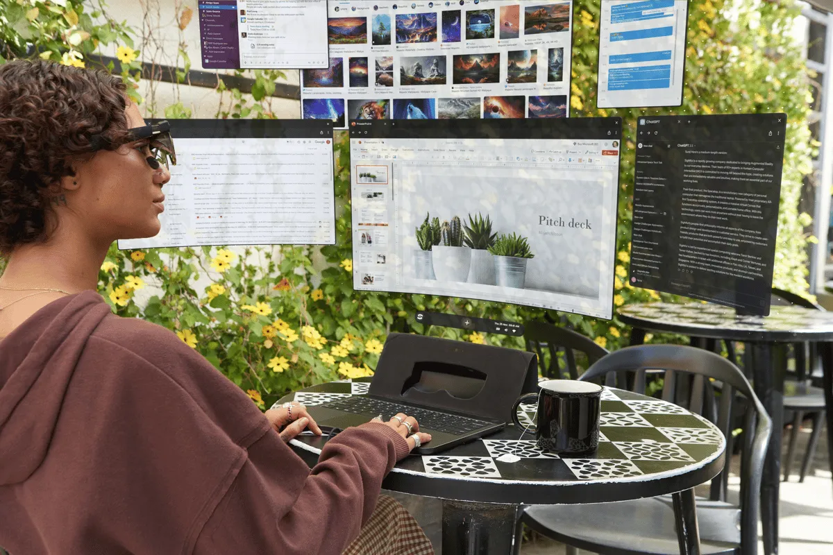 AR dizüstü bilgisayar sanal ekran deneyimi sunuyor