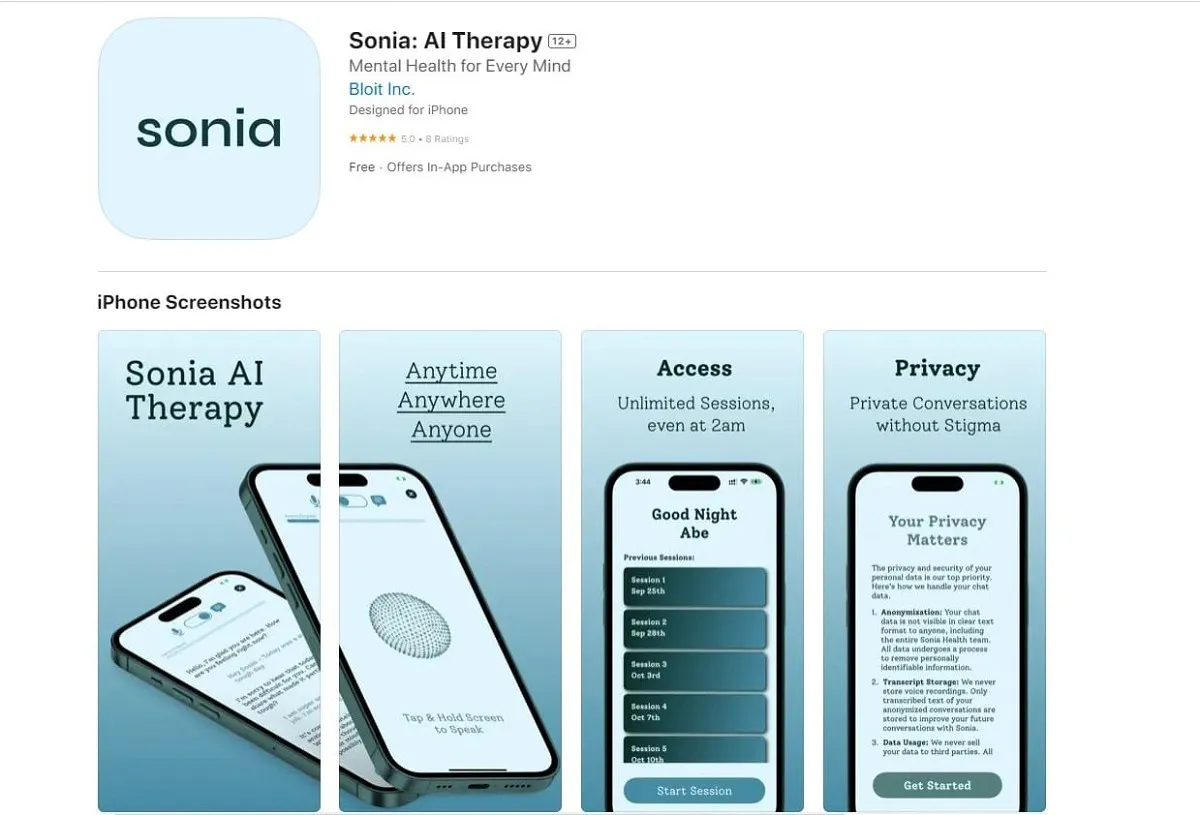 Sonia’nın yapay zeka aracı, hastalara terapi desteği verecek!