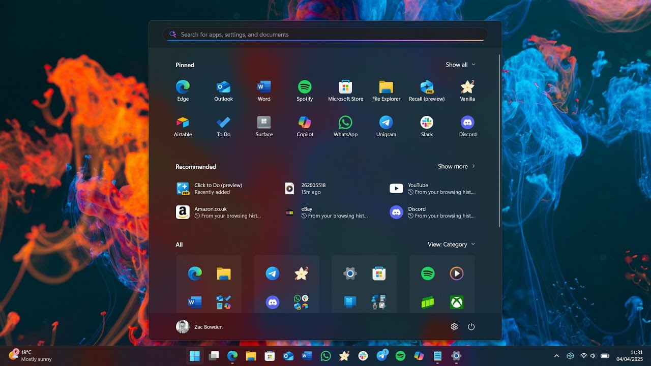 Microsoft Windows 11 başlat menüsünde değişiklikler yapıyor