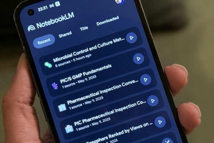 NotebookLM Android uygulaması