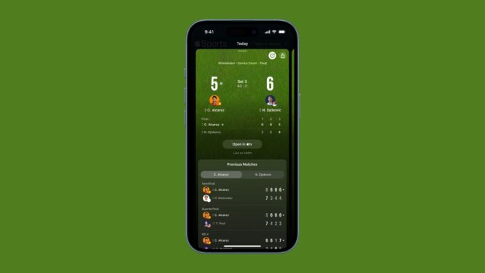 Apple Sports uygulaması