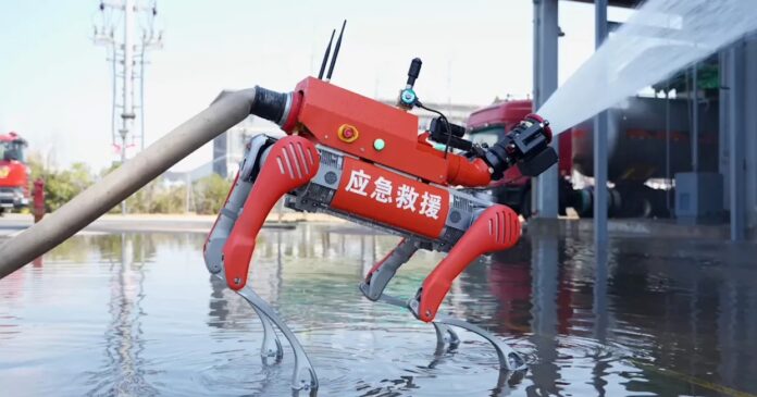 Robot köpekler yangın